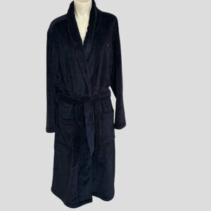 Tommy Hilfiger Navy Plush Super Soft Men's Belted Robe Size L/XL Unisex